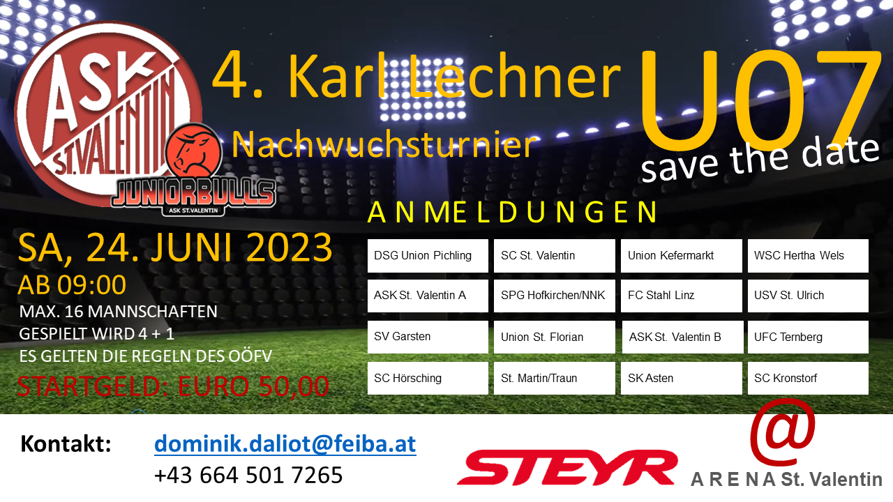 4. Karl Lechner Turnier 2023  Anmeldungen